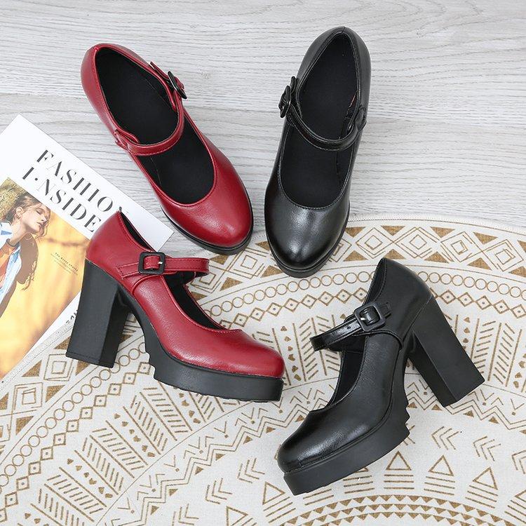 Buckle Strap High-Heels Shoes