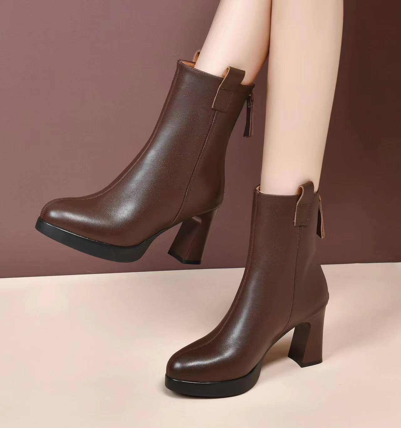Waterproof Retro Chunky Boots