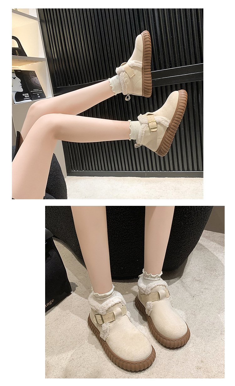 Solid-Color Warm Snow Boots