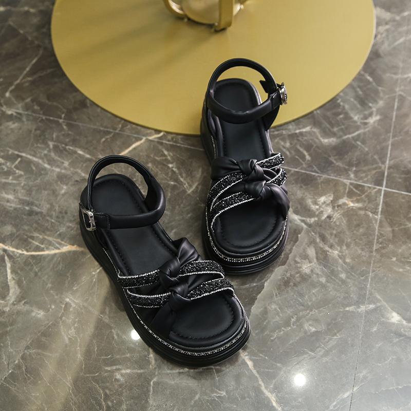 Sequins Buckle Waterproof Sandals