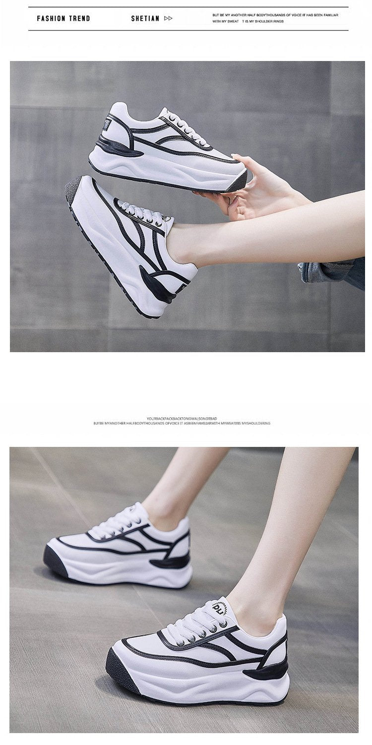 Versatile Leather Platform Shoes