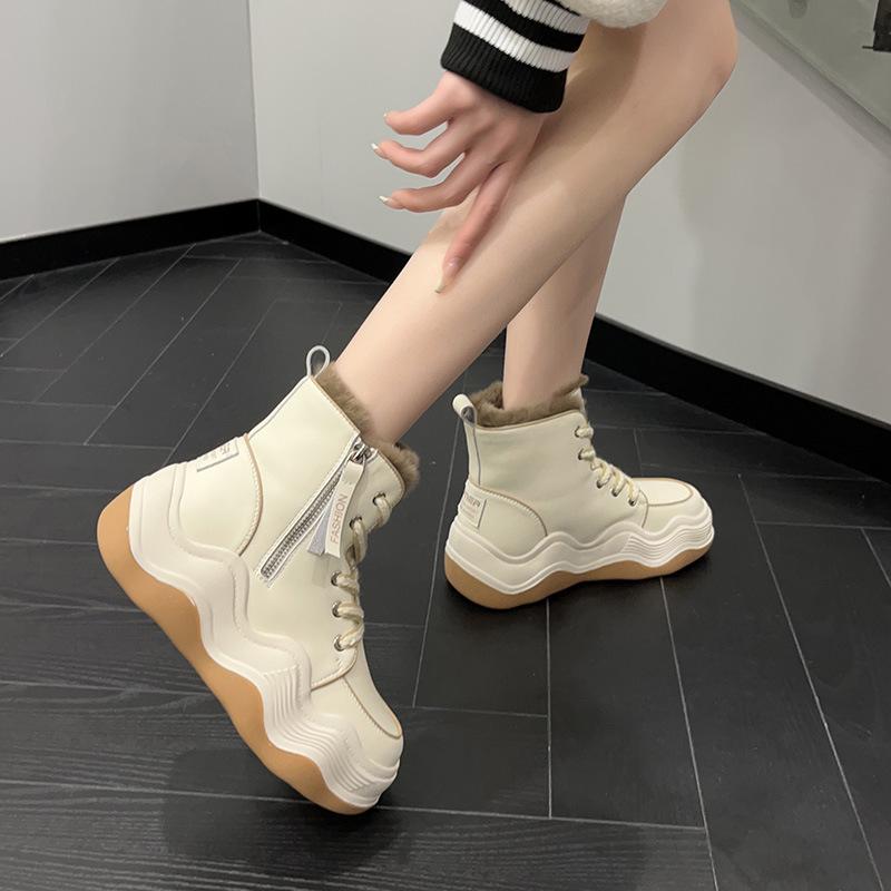 Velvet Heightening Thick-Sole Snow Boots