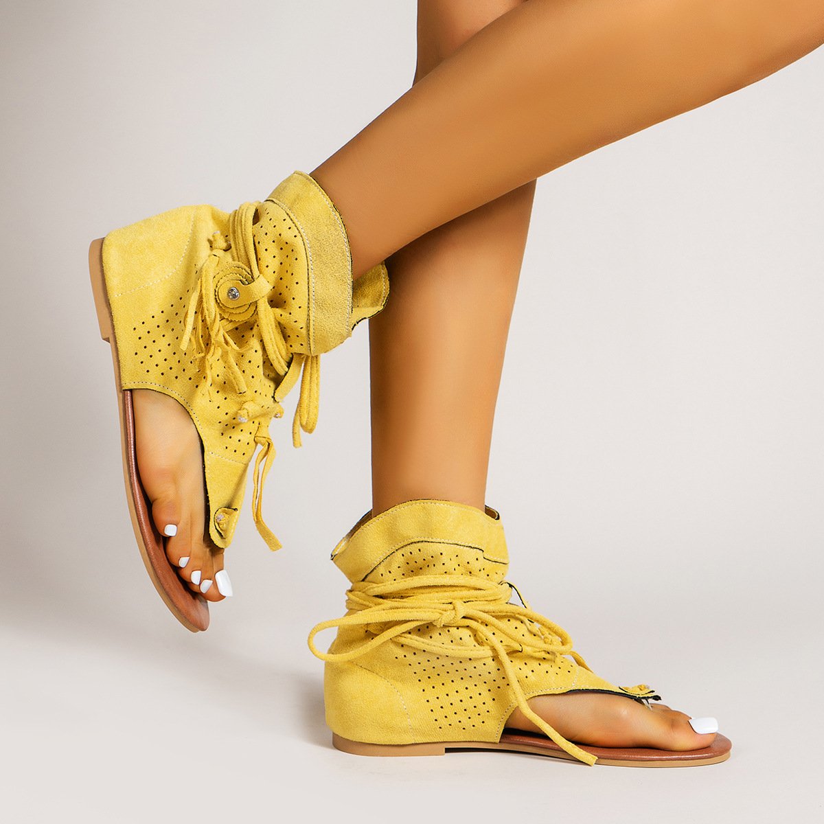 Tassel Hollow Clip-Toe Sandals