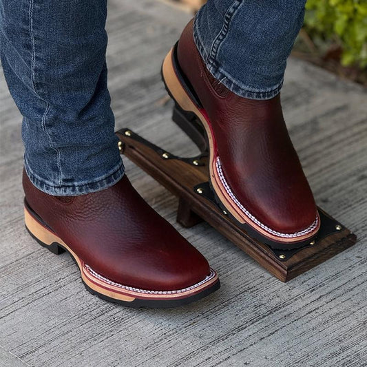Burgundy Leather Versatile Boots