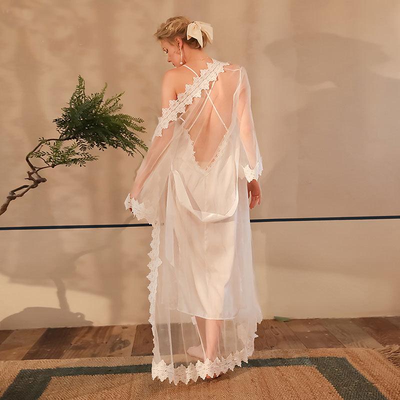 Sexy Satin Two Pieces Sleepwear Robe