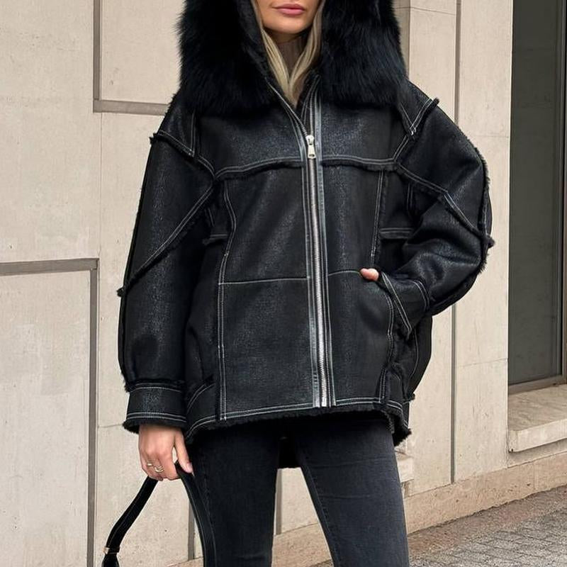 Casual Leather Warm Jacket