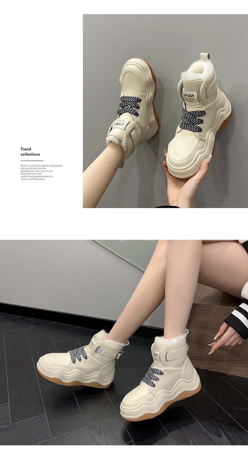 Velvet Heightening Thick-Sole Snow Boots