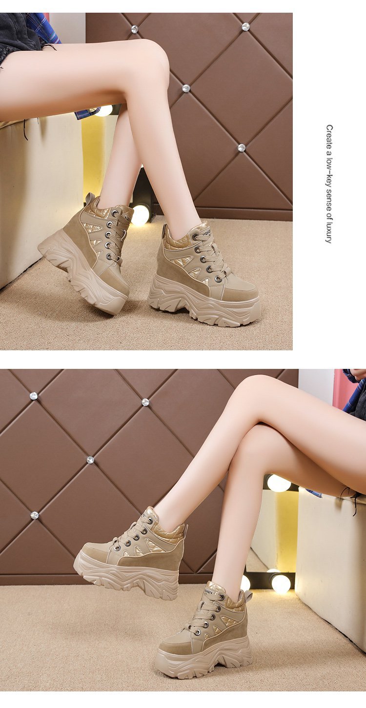 Heightening Lace-Up Chunky Shoes