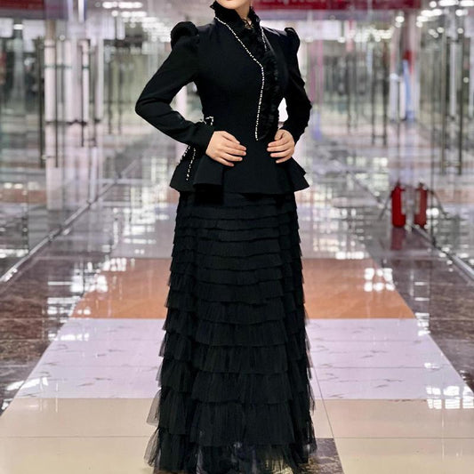 Solid Color Multi-Layer Yarn Dress