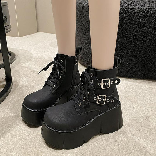 Buckle Chain Chunky Boots