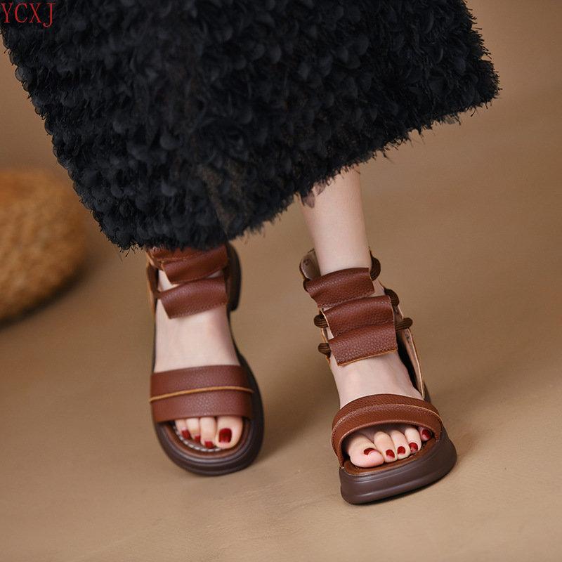 Genuine Leather Waterproof Vintage Sandals