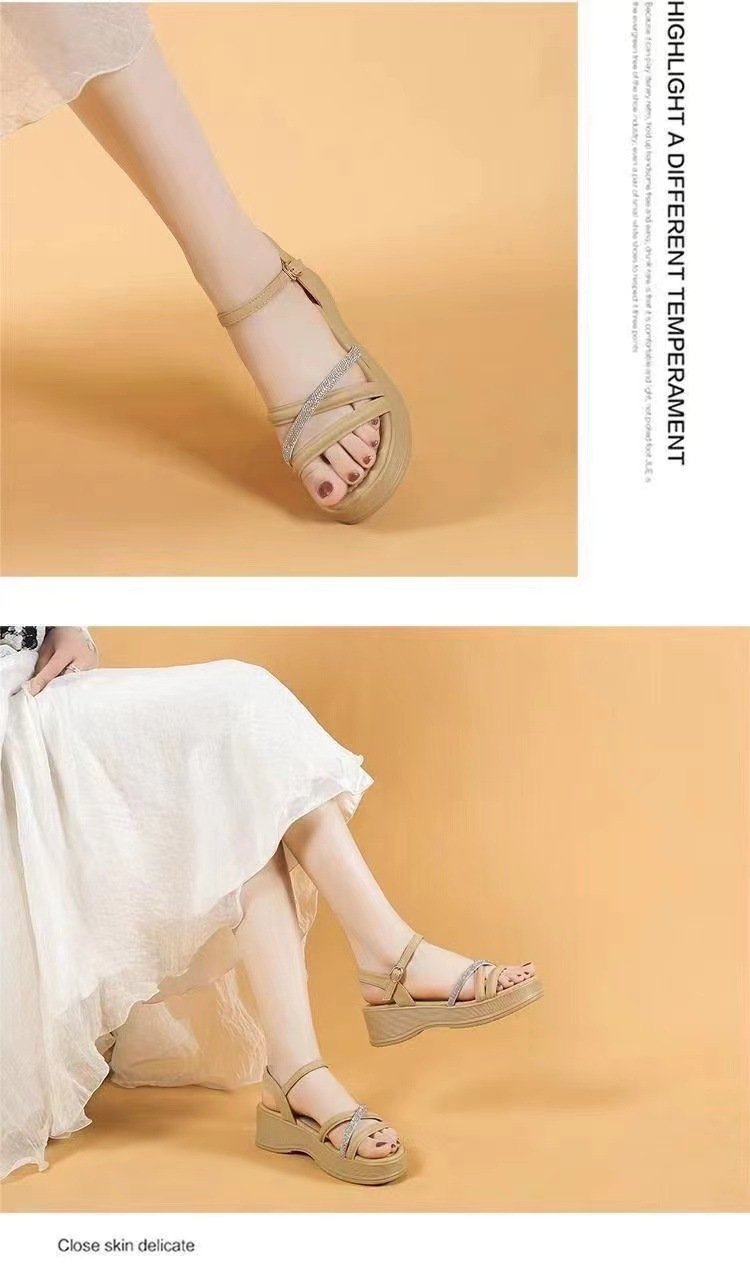 Soft Light Rhinestone Sandals