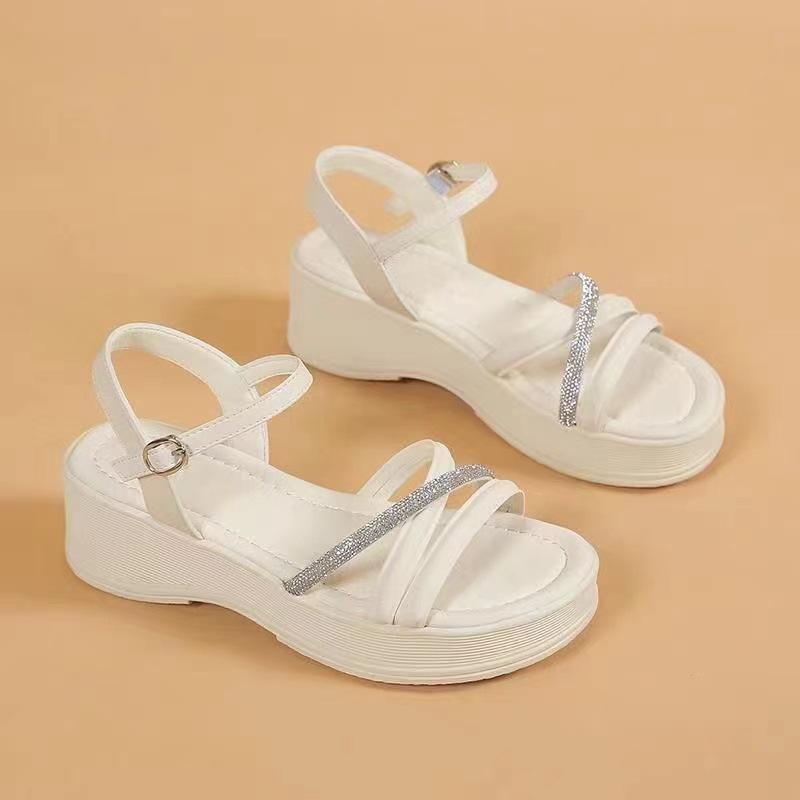 Soft Light Rhinestone Sandals