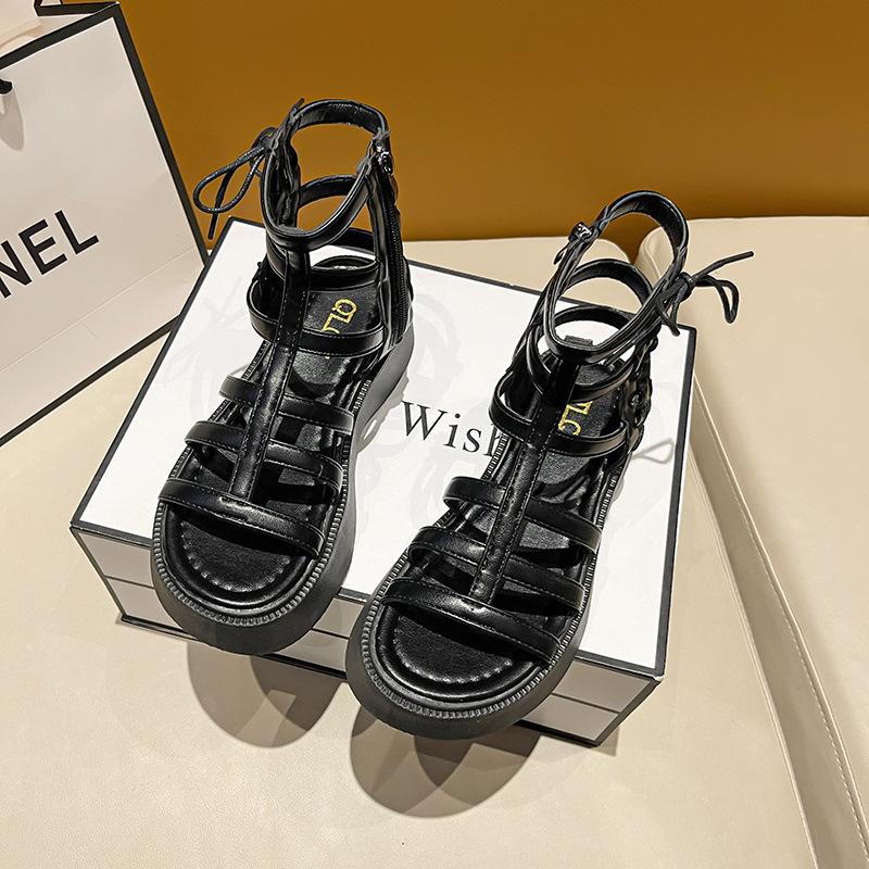 Cross Zippers Sandals