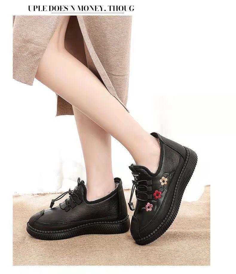 Winter Embroidery Warm Cotton Shoes