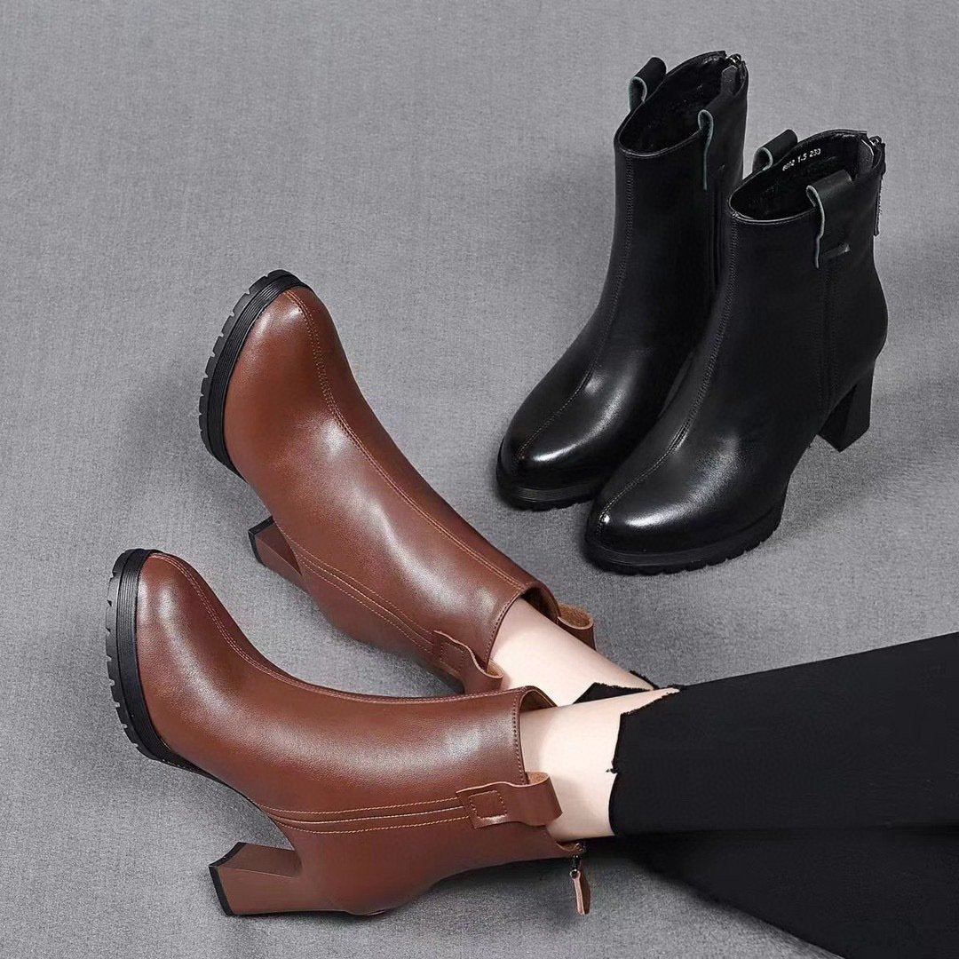 Waterproof Retro Chunky Boots