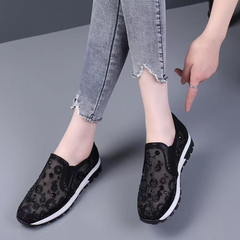 Floral Embroidery Mesh Sneakers