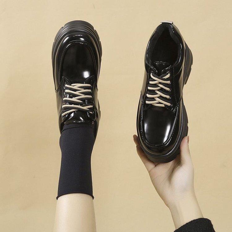 Black Lace-Up Leather Shoes