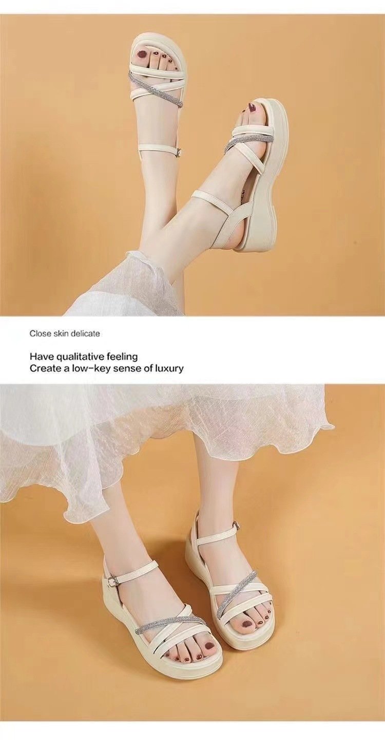 Soft Light Rhinestone Sandals