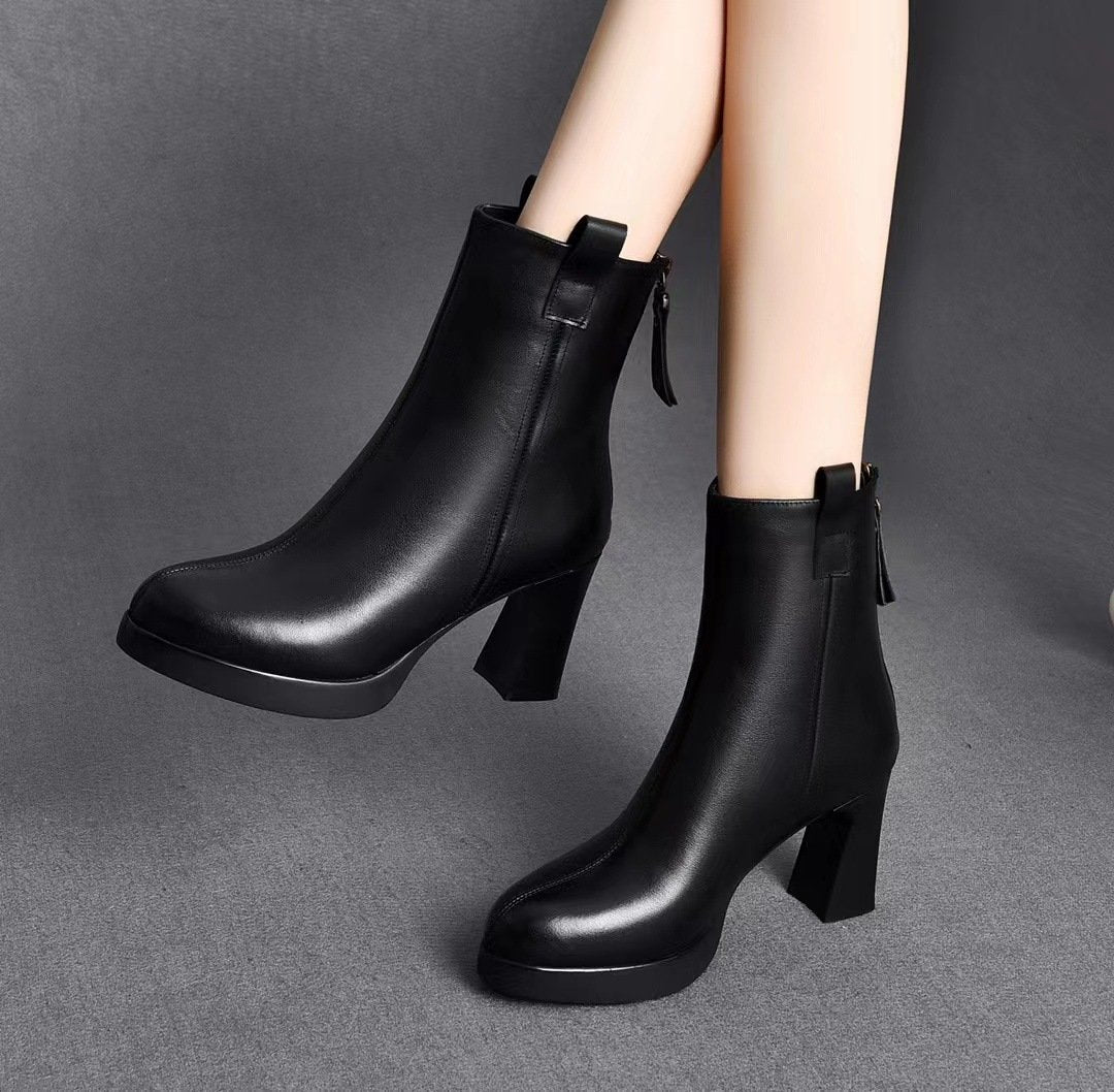 Waterproof Retro Chunky Boots