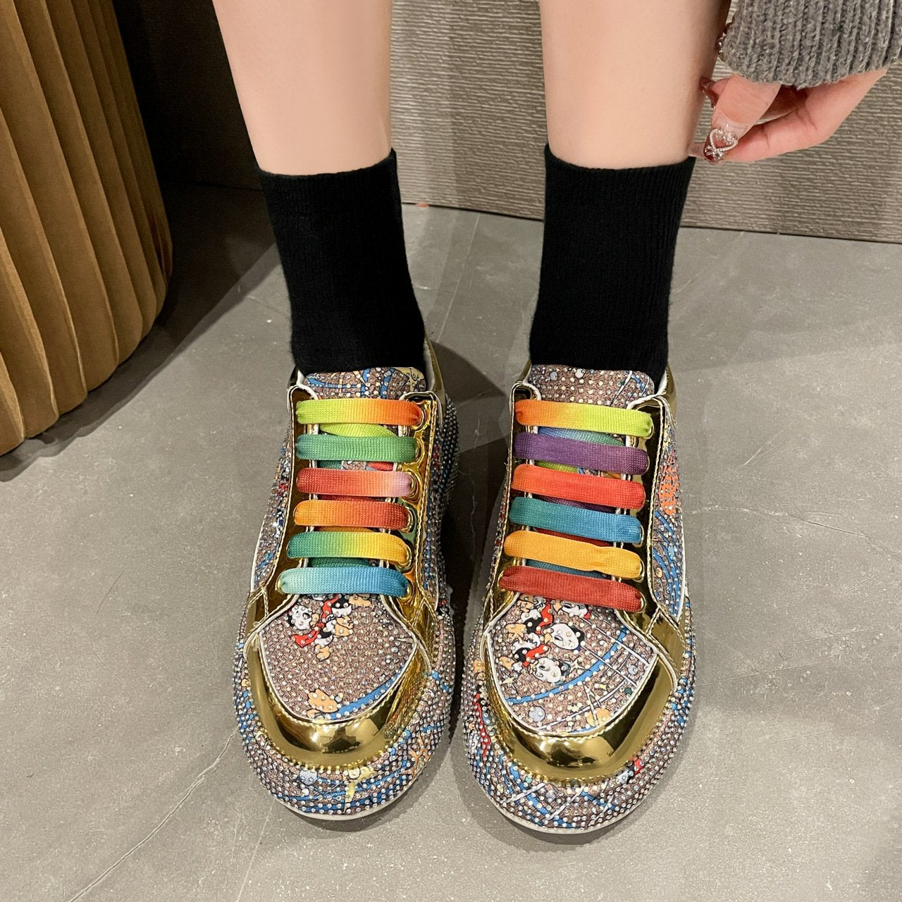 Colorful Full Of Diamonds Shoes