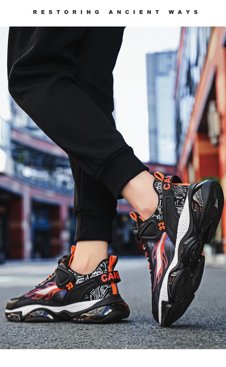 Rotating Button Breathable Sneakers