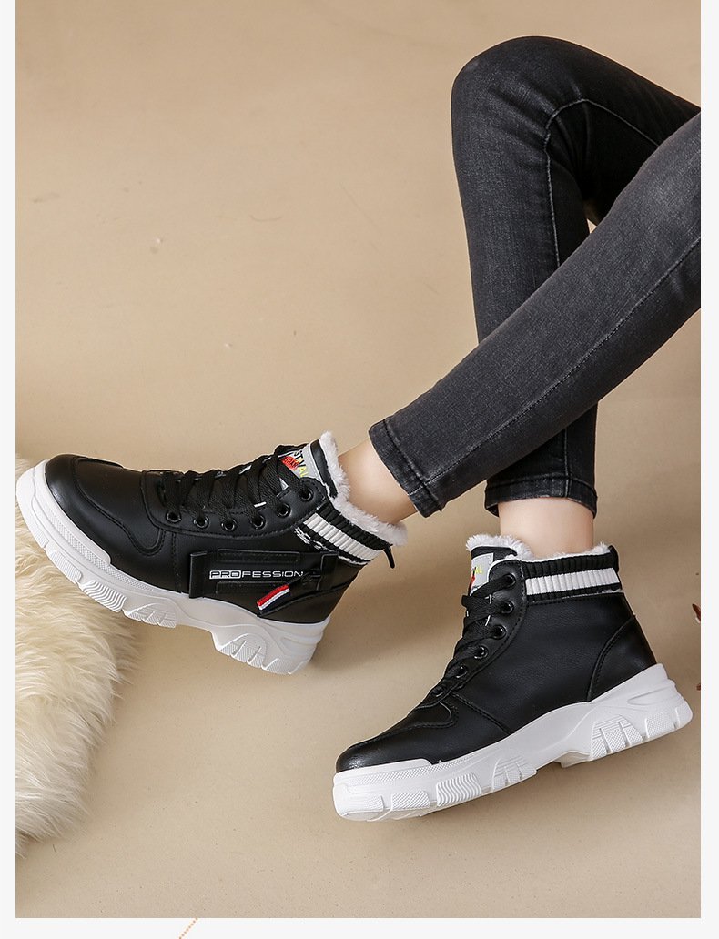 Velvet Warm Leather Walking Outdoor Shoes