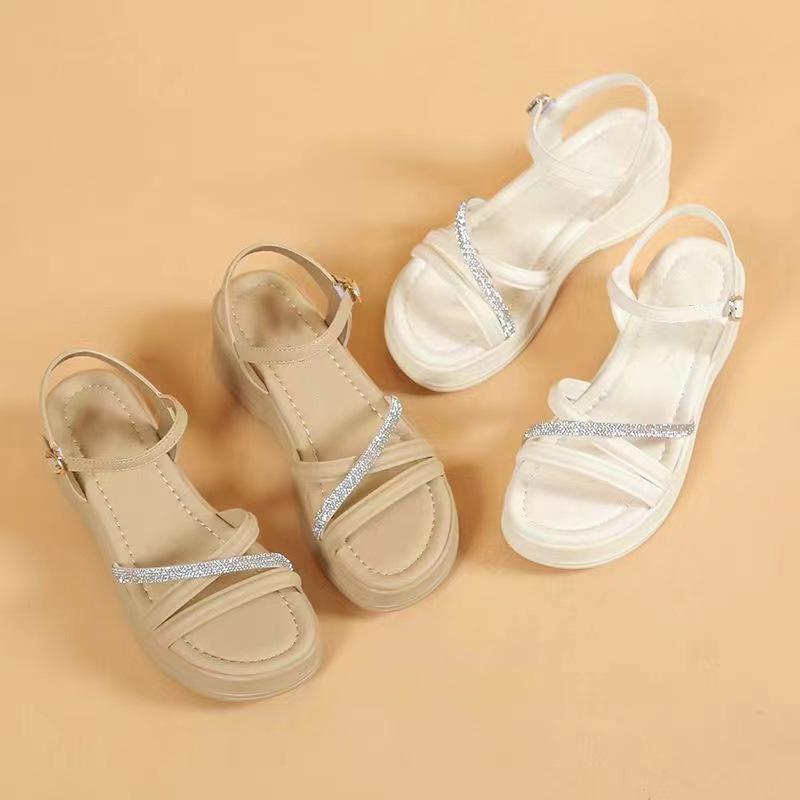 Soft Light Rhinestone Sandals