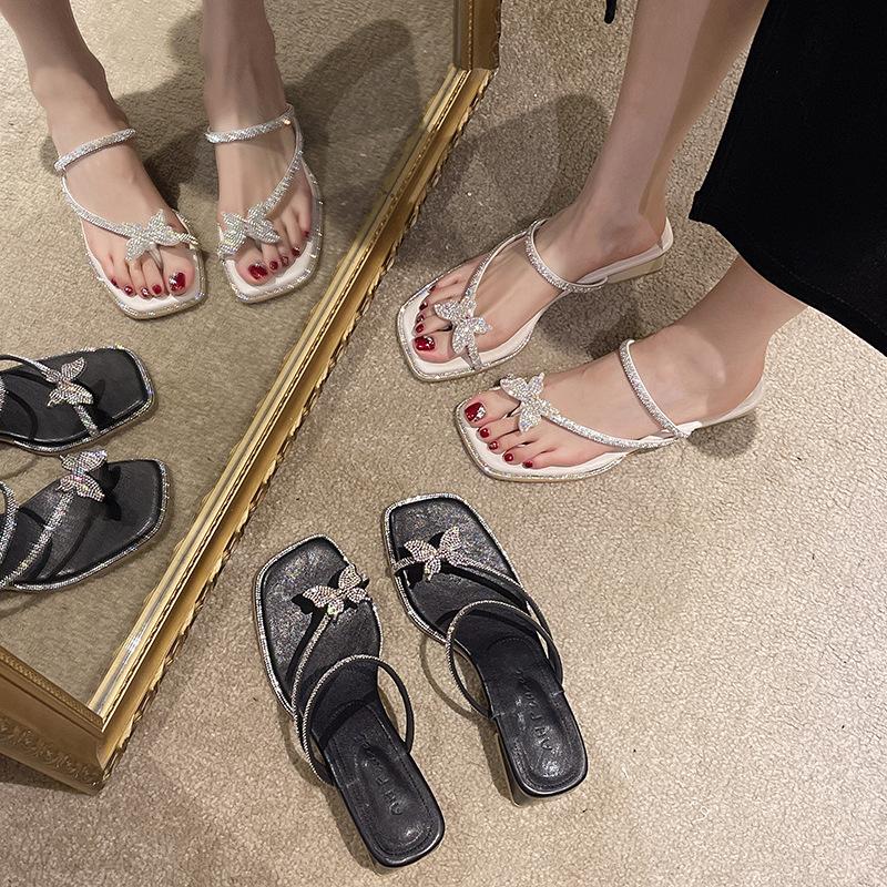 Butterfly Rhinestone Slippers