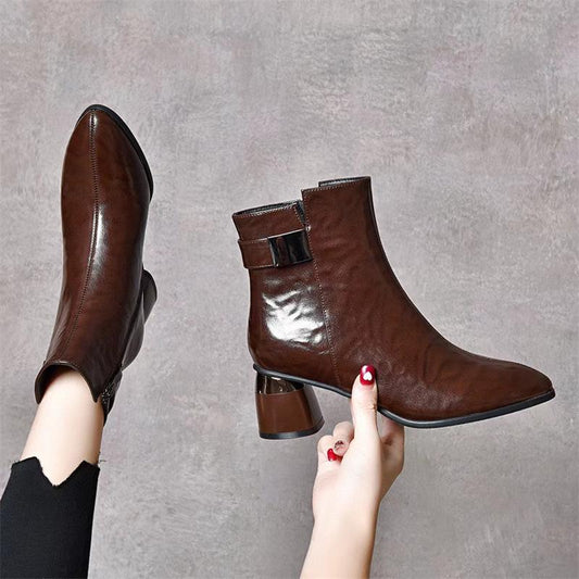 Casual Stretch Leather Soft Boots