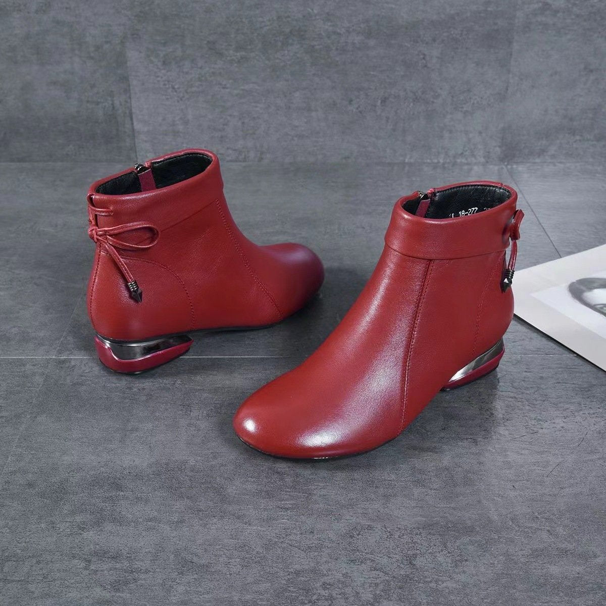 Soft Leather Versatile Low Heel Boots