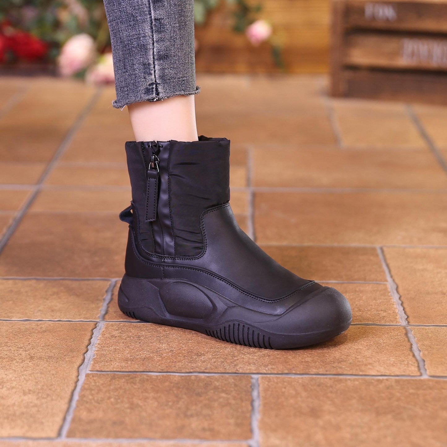 Walking Soft Warm Zipper Boots