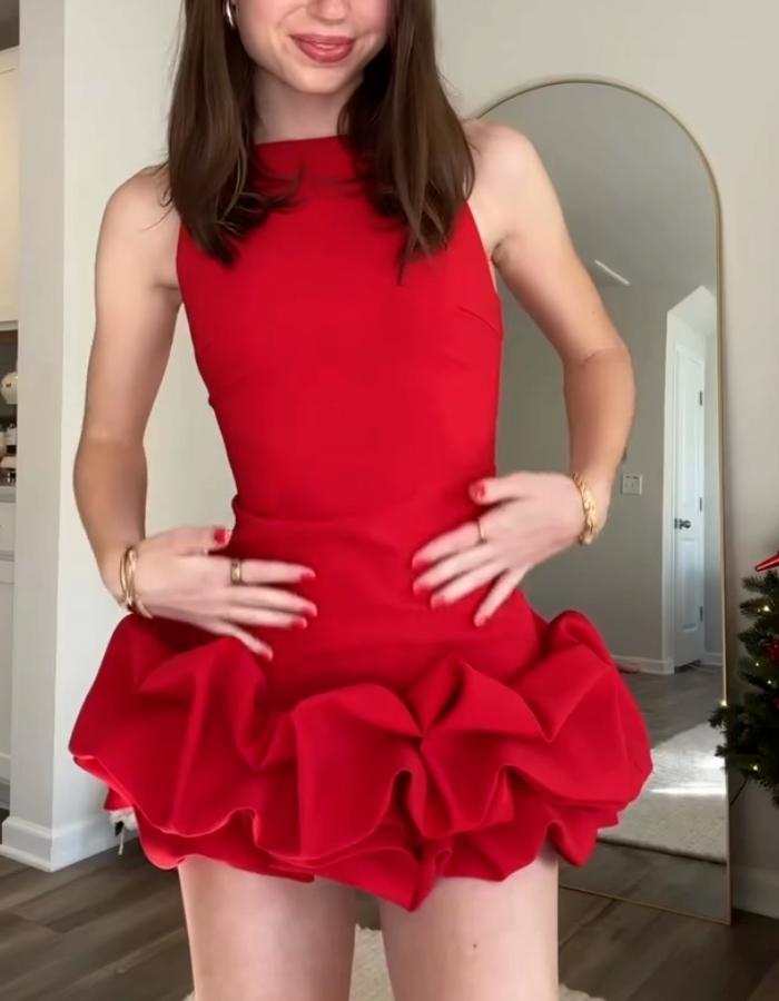 Red Petal Mini Dress