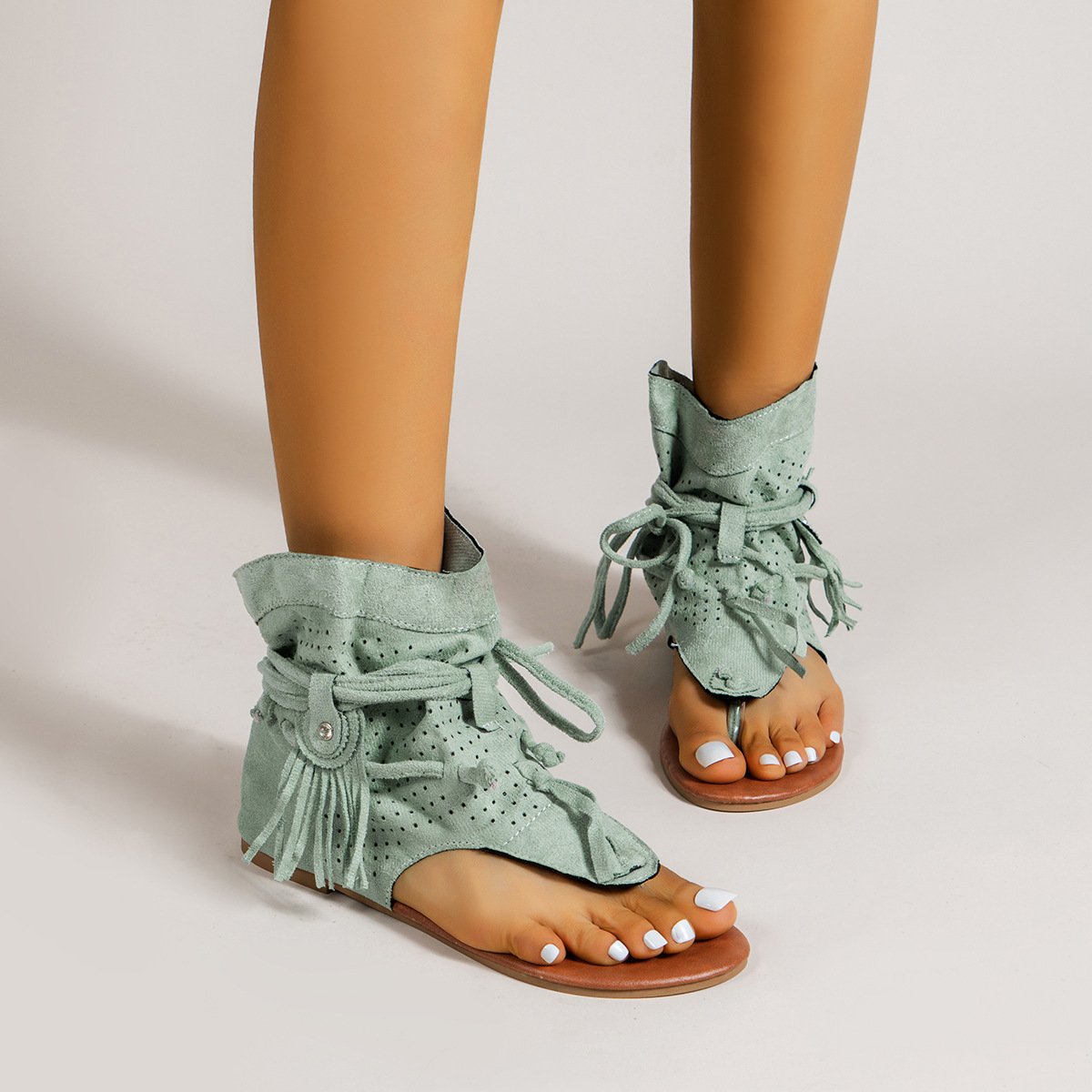 Tassel Hollow Clip-Toe Sandals