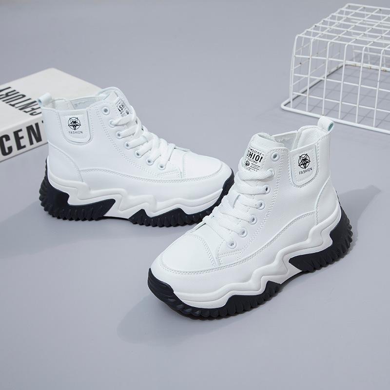 Outdoor Heightening Leather Chunky Shoes