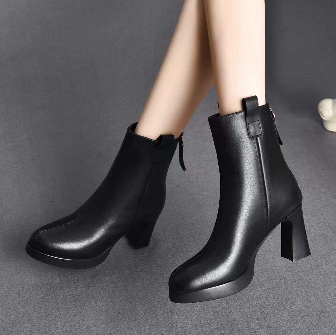 Waterproof Retro Chunky Boots