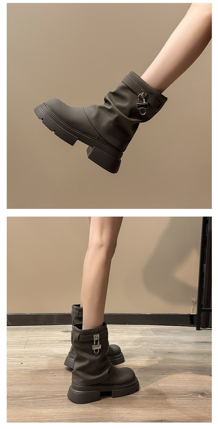 Stacking Metallic Square Toe Classic Boots