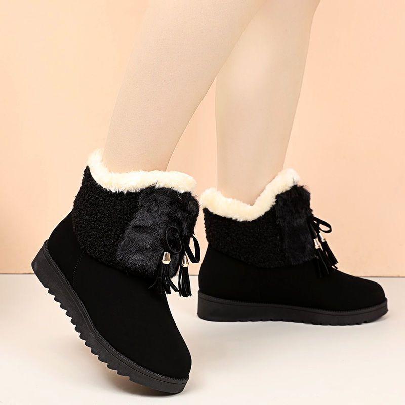 Furry Bow Casual Warm Boots