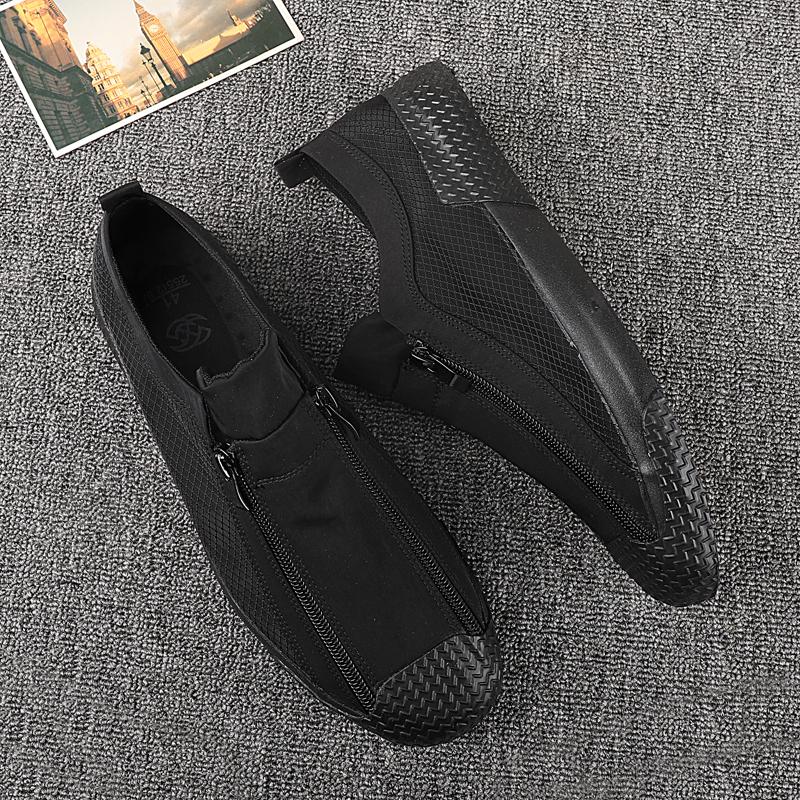 Sheer Zipper Breathable Canvas Shoes