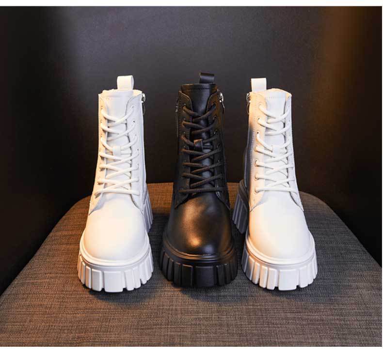 Gothic Platform Leather Ankle Boots