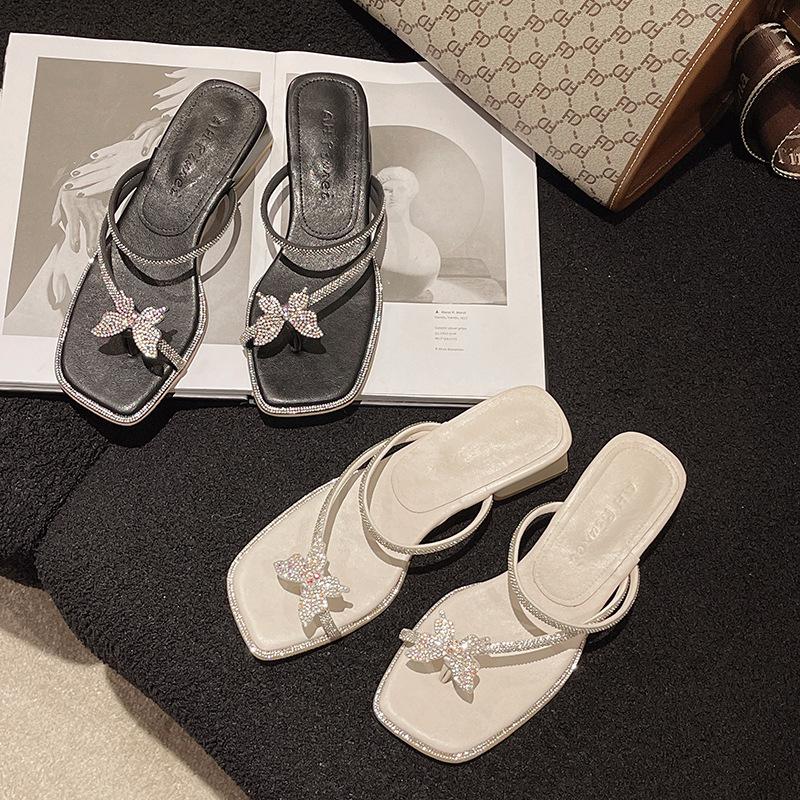 Butterfly Rhinestone Slippers