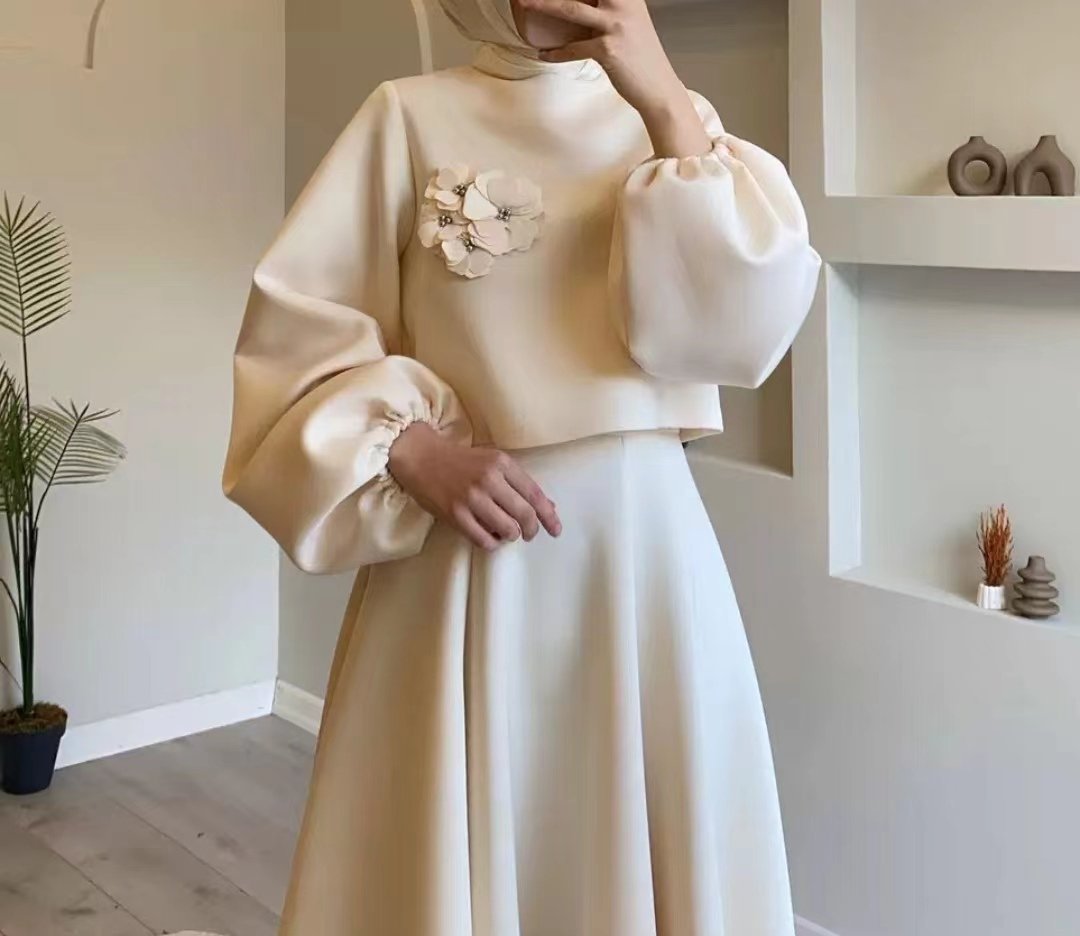 Solid Color Floral Flowy Midi Dress