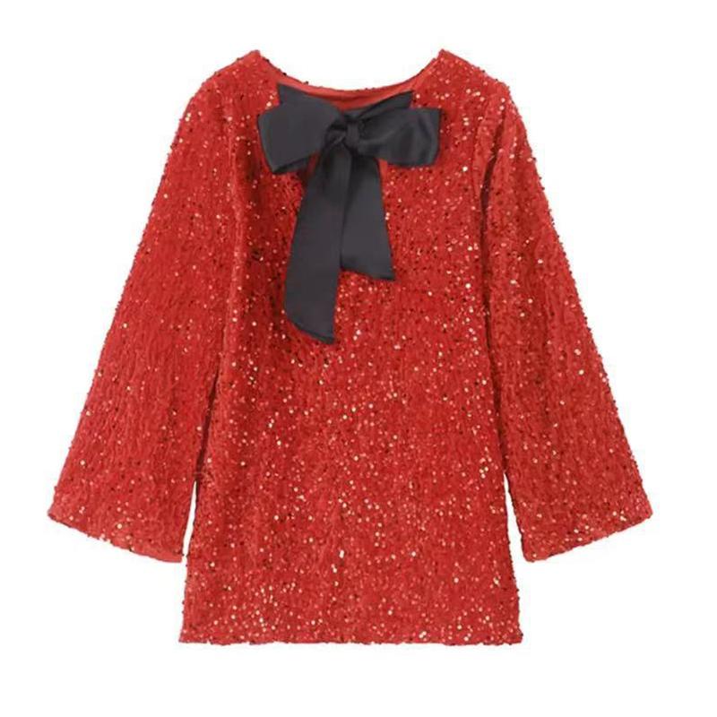 Chic Shining Sequin Bowknot Mini Dress