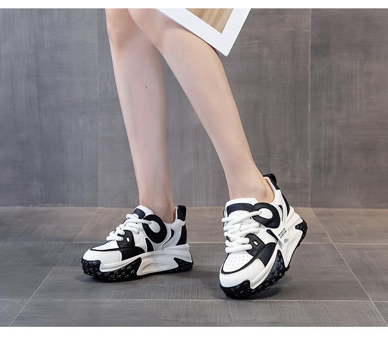 Mixed Color Leather Casual Sneakers