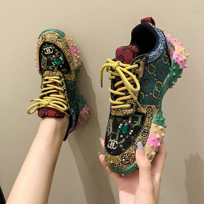 European Rhinestone Durian Shoes