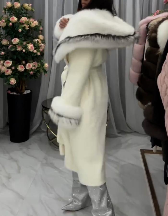 White Belt Casual Coat