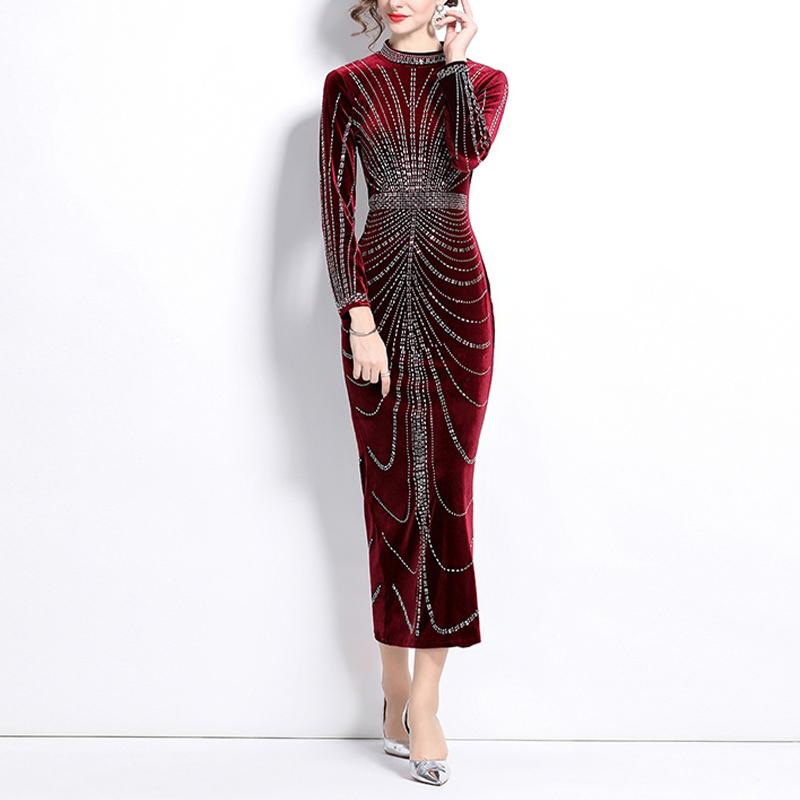 Velvet Long Banquet Dress