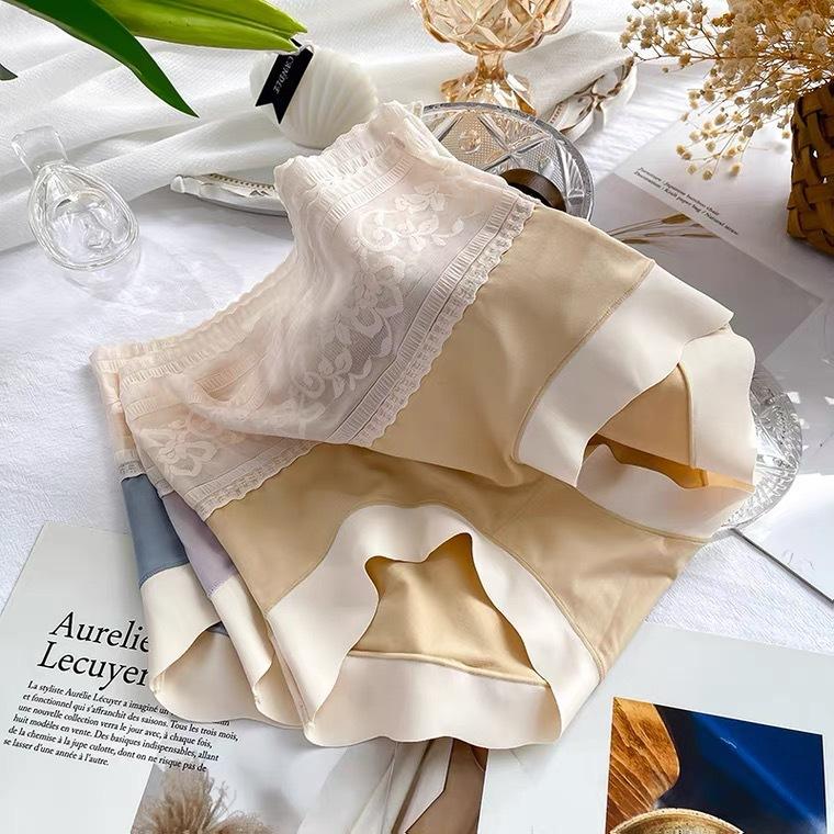 High-Waisted Lace Cotton Gynecological Panties