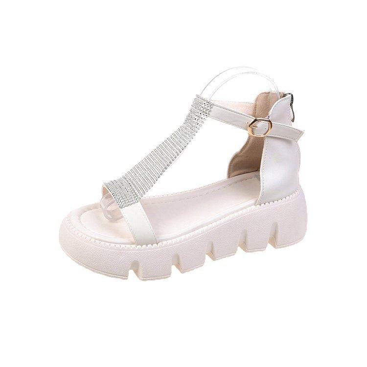 Bling Strap Casual Zipper Platform Sandals