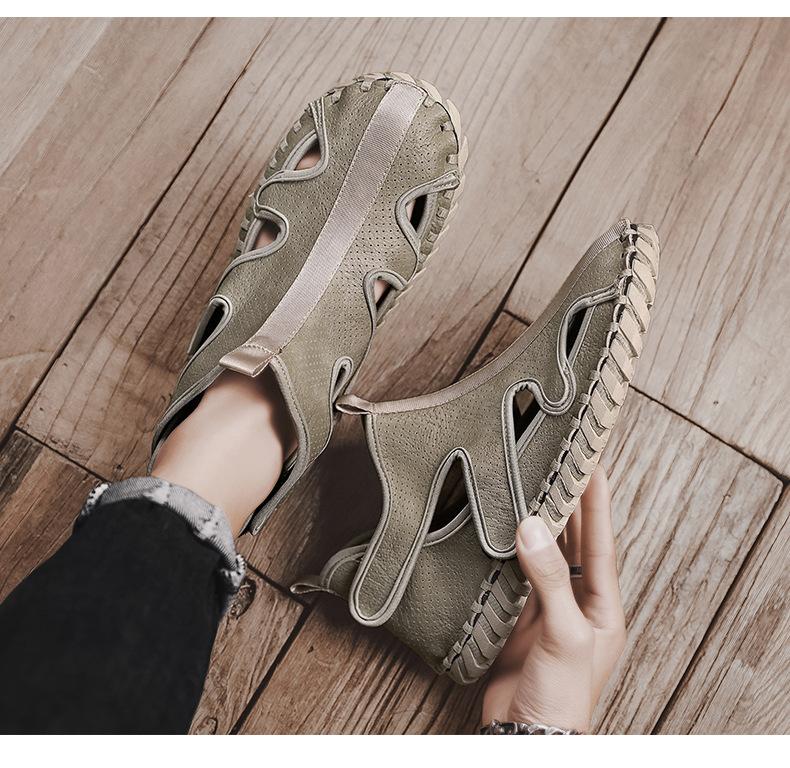 Handmade Leather Casual Velcro Shoes